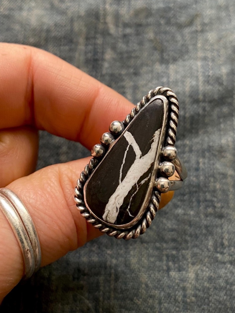 Buffalo Turquoise Ring by “Mama Stone Vintage” Southwestern, Hippie, Witchy